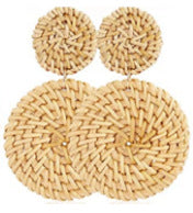 Wholesale Fashion Creative Hand-woven Rattan Vintage Tassel Earrings